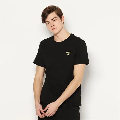 guess 情侣款2019夏男士纯色倒三角logo短袖t恤