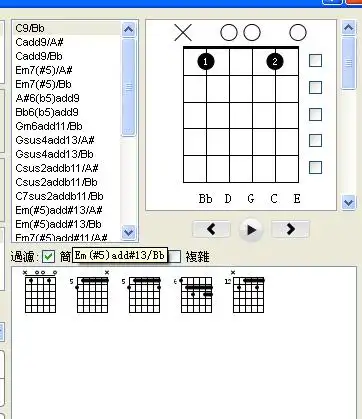 吉他c9/bb合弦怎么按