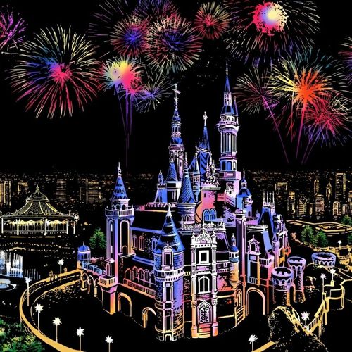 跃鹿炫彩都市系列城市夜景刮刮画 世界各地风景刮画 创意生日礼物