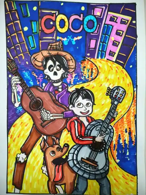 创意美术  #儿童画  #寻梦环游记