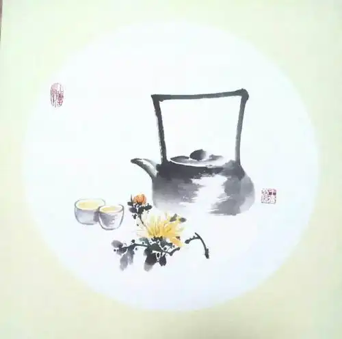 购买数量:产品简介:              品菊茶壶花鸟画,画家王猛三尺斗方