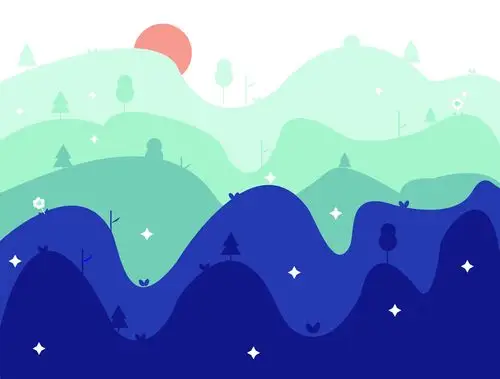 ai练习-简易风景插画