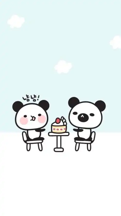 可爱简单插画萌物小清新情侣壁纸可爱壁纸78637871