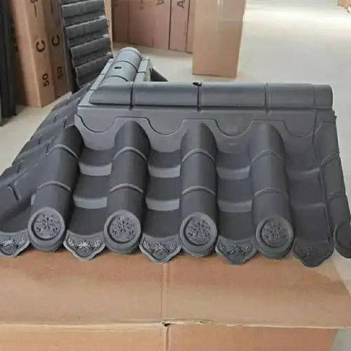 围墙瓦拐角双面墙头围墙瓦树脂瓦片仿古瓦建筑用两面坡瓦围墙瓦