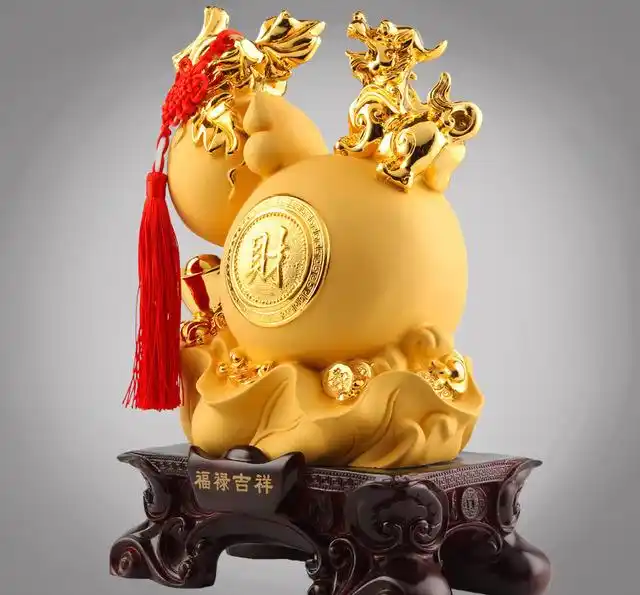 优质材料,这款摆件设计生动形象,更吉祥,给你招财进宝的好寓意,已经