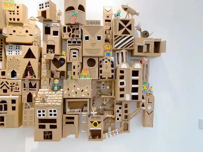 废旧纸盒城堡废物利用diy纸盒可爱小房子