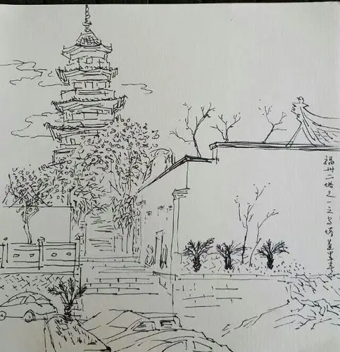 乌塔,座落于乌山脚下