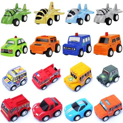 儿童卡通回力车玩具迷你工程小汽车模型男孩耐摔惯性车宝宝挖掘机