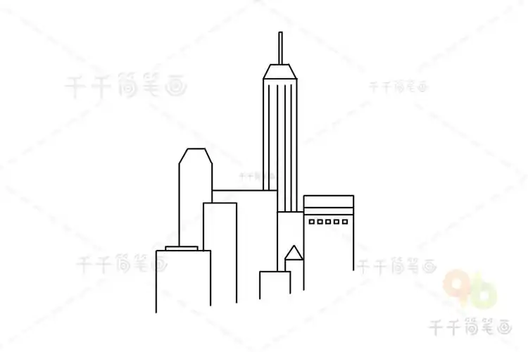高楼大厦简笔画幼儿绘画