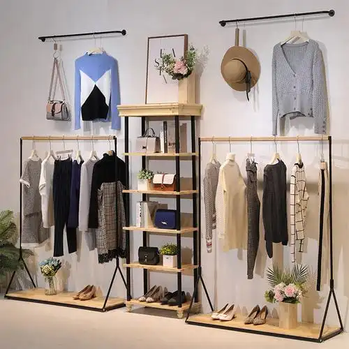 女装简约货架服装店衣架落地式中岛展示架