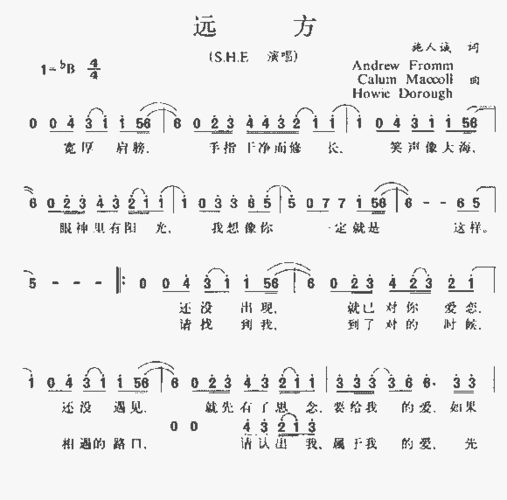 远方_简谱_歌谱_曲谱_吉他谱_五线谱