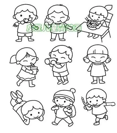 简笔画有特点小朋友