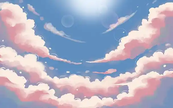 卡通唯美梦幻天空景色插画