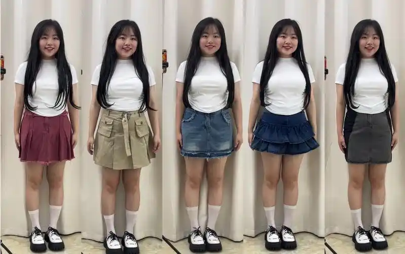 130斤胖mm微胖穿搭苹果型身材短裙分享