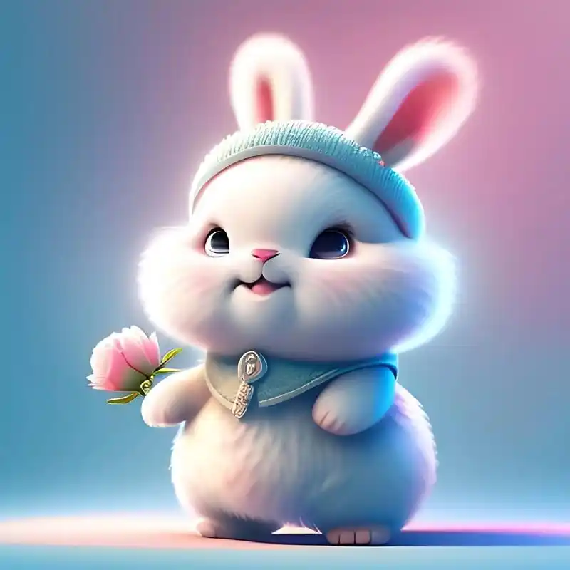萌萌哒,送花花!萌萌的小兔子头像