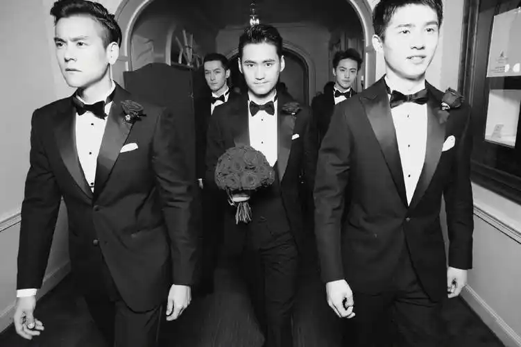 毫不夸张史上最帅伴郎团,这颜值就问还有谁