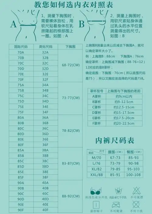 内衣尺寸怎么选?