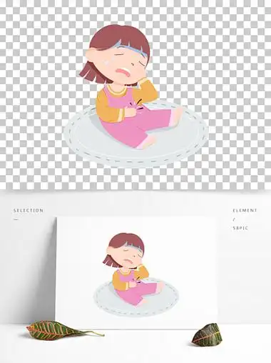 肚子疼 女孩  i>生 /i> i>病 /i> 哭