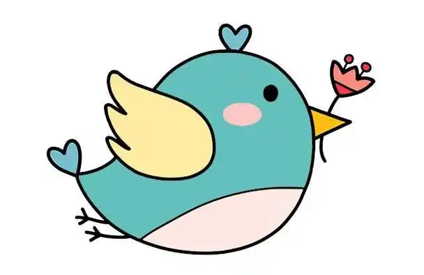 简笔画小鸟彩色的