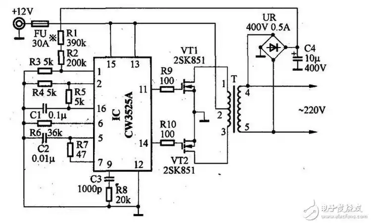 一款常见车载逆变器电路及原理
