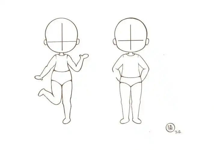 练习三头身q版人物打卡