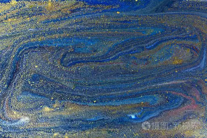 蓝色黄金大理石图案.金色大理石液体纹理