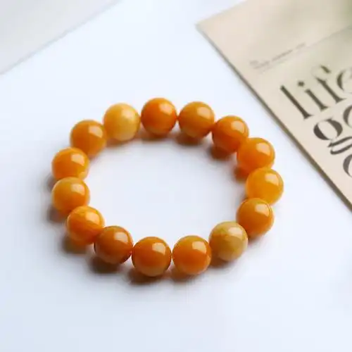 13mm天然黄玉手串男女新款真品黄龙玉圆珠单圈手链厂价批发-阿里巴巴