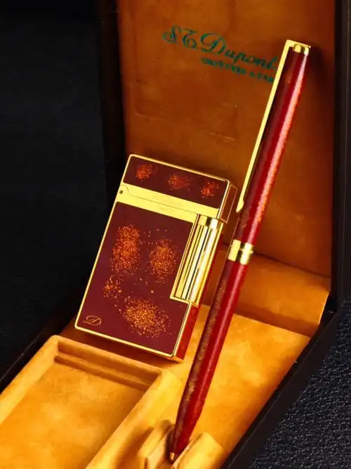 收藏级stdupont都彭蒙帕纳斯版红色老金沙朗声打火机