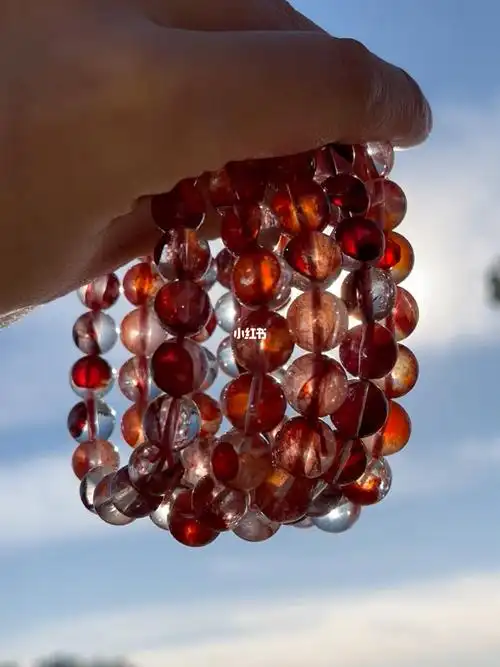 天然红胶花水晶上新啦鸩羽幽灵