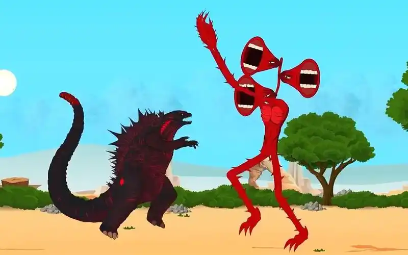 警笛头入侵哥斯拉领地,哥斯拉的脾气非常暴躁,直接干掉了警笛头_哔哩