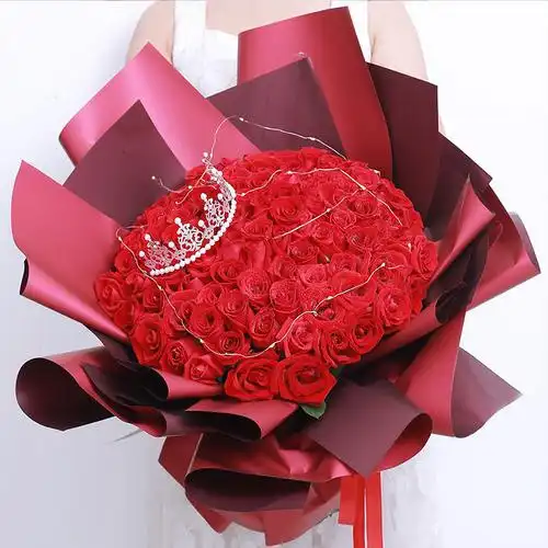 轻奢芊阙鲜花花束真花99朵玫瑰花鲜花松人生日礼物全国鲜花速递同城