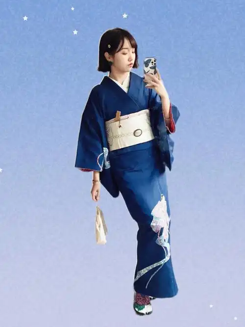 能剧人物柄付下和服搭配