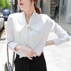 【省160元】其他品牌女士衬衫_春秋女式衬衫长袖白衬衣韩版通勤打底雪