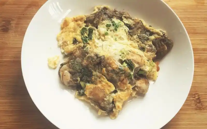 子聂料理一斤15元的生蚝做的牡蛎煎广东蚝烙