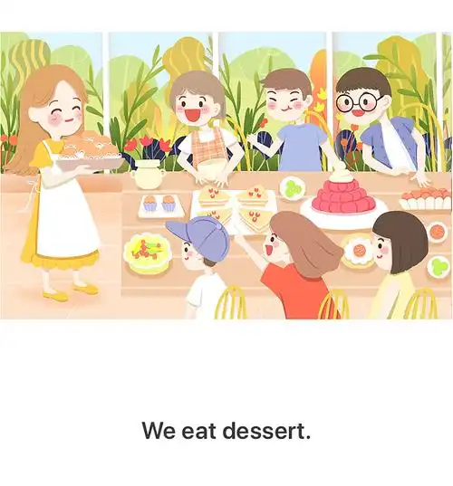 与gkid英语合作的插画项目 at the restaurant