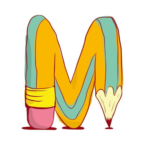 彩色卡通英文字母m