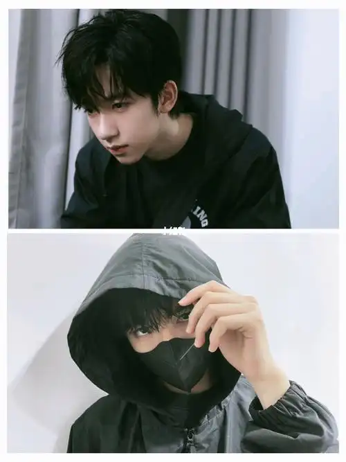 可盐可奶的贺峻霖戴口罩冷脸的简直太好看