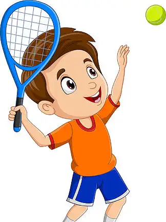 卡通 i>小 /i> i>男 /i> i>孩 /i> i>打 /i> i>网 /i> i>球 /i>