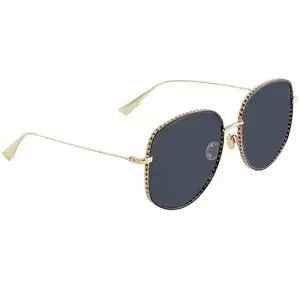 男女同款dior/迪奥防晒100%防紫外线蓝金方框太阳镜墨镜海外直邮