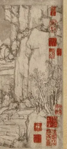 【高清放大版】元 黄公望快雪时晴图(全卷)纸本29.7x104.