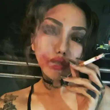 霸气抽烟纹身女头,女生头像图片