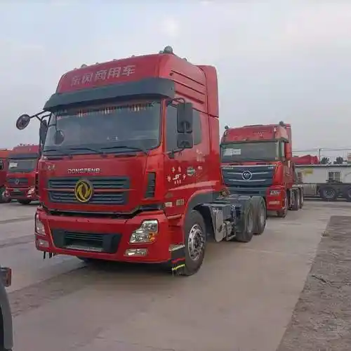 二手牵引车天龙启航办国五牵引车450马力轻体双驱 牵引车头可分期