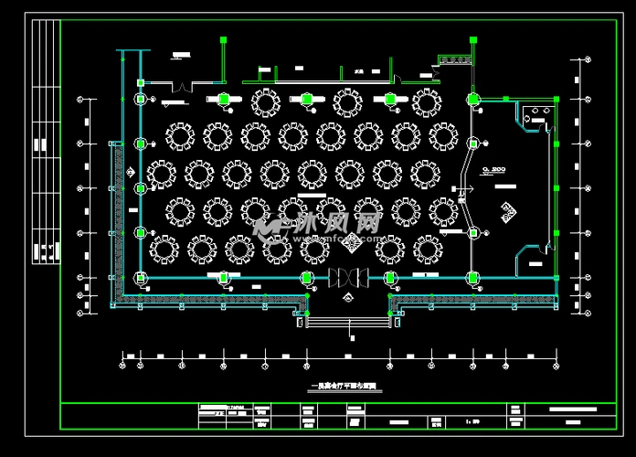 新兴热门旅游城市迎宾苑酒店宴会厅装修图平面