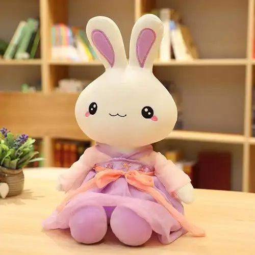 毛绒玩具穿衣汉服小白小白兔兔子布娃娃玩偶公仔可爱毛绒布艺类玩具