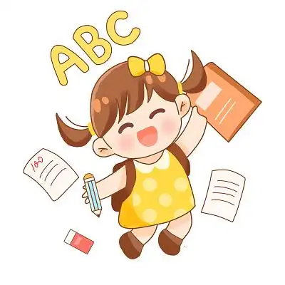 开心学生开学人物png素材开学季