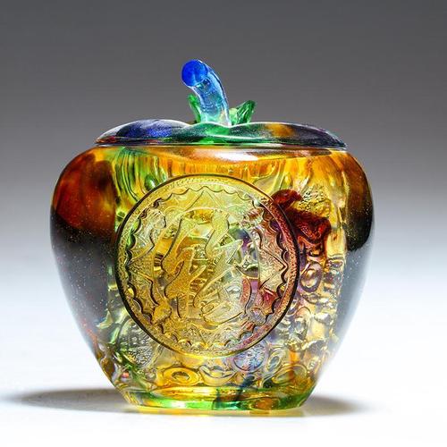 古法琉璃苹果风水摆件招财聚财居家用装饰乔迁开业送朋友老板礼物