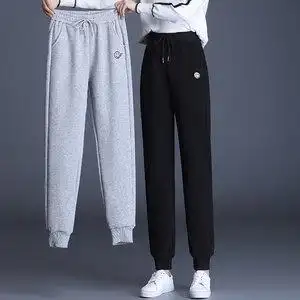 纯棉运动裤女宽松女士爆款小脚显瘦束口春季大码外穿春秋休闲女裤