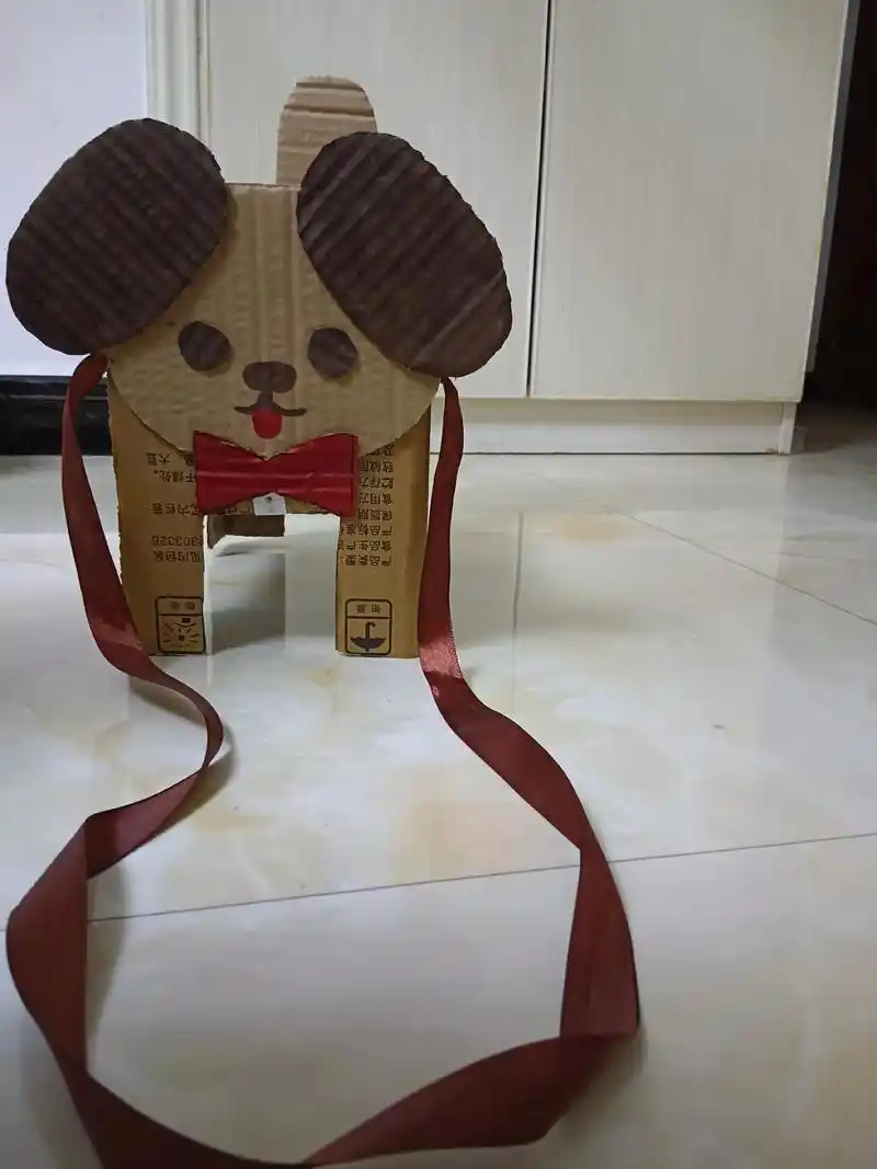 纸箱小狗 #亲子手工制作 手已经废了 - 抖音