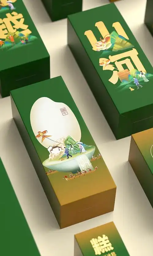 绿色新中式!端午粽子礼盒包装设计