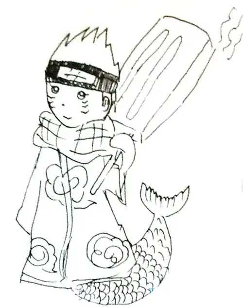 干柿鬼鲛简笔画的画法图片